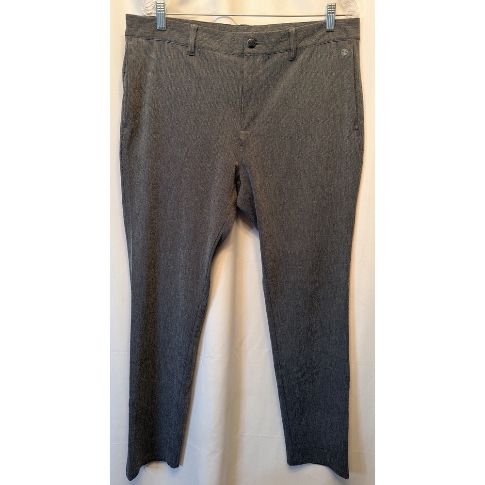 Adidas Crosshatch Pants Men's 34x32 Black Gray Golf Chino Performance Stretch